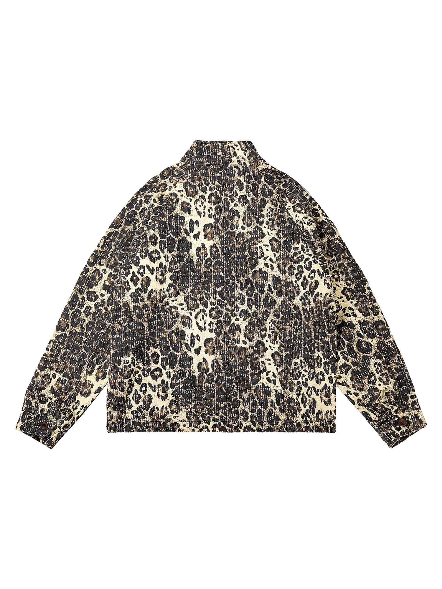 Sneakerhub Retro Leopard Printed Denim Jacket - sneakershuborg