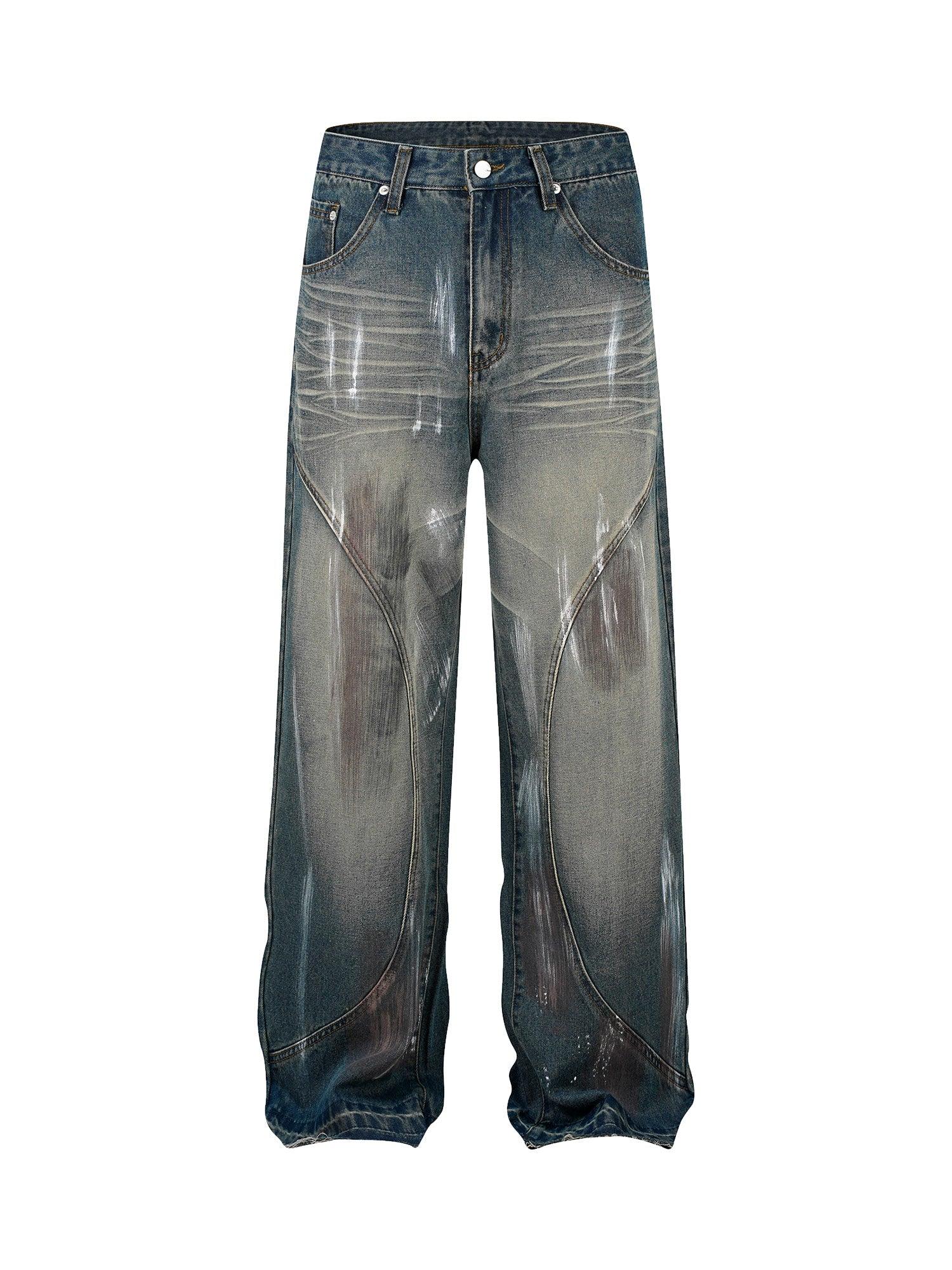 Sneakerhub High Street Hip Hop Distressed Washed Jeans - sneakershuborg