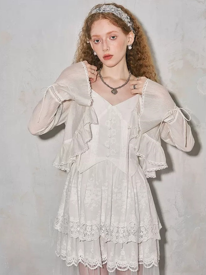 Romantic Hollow Embroidery Lace Camisole Dress - sneakershuborg