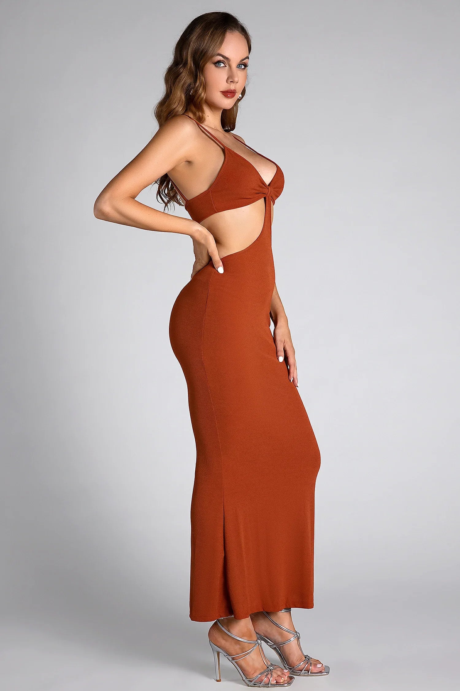 Barides Strap Cutout Maxi Dress sneakershuborg