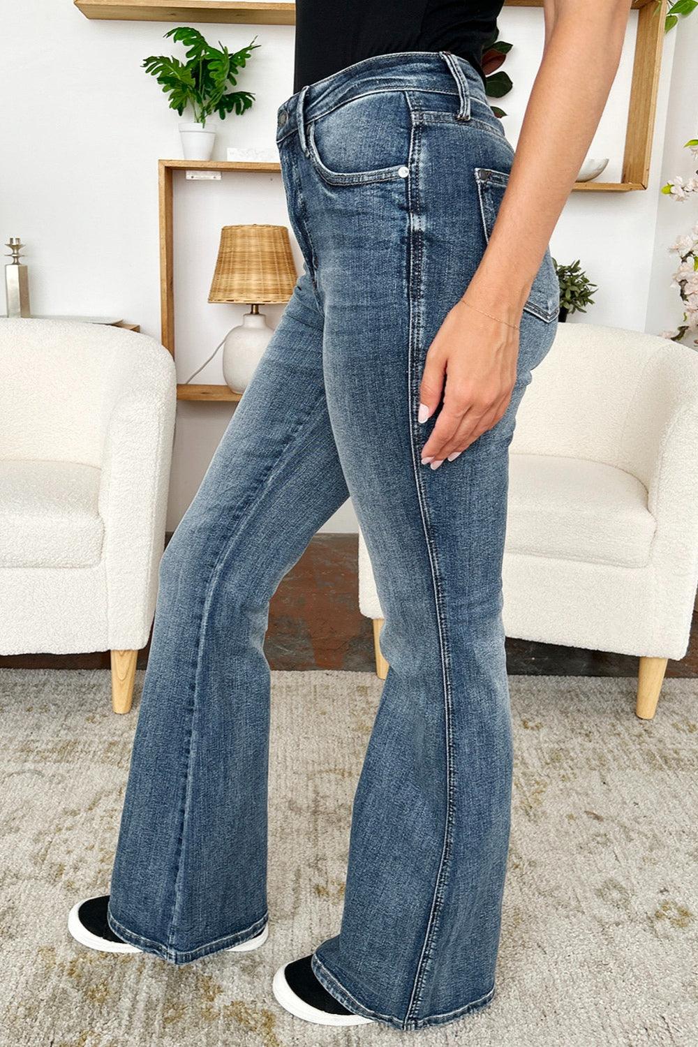 Judy Blue Full Size High Waist Tummy Control Flare Jeans - sneakershuborg