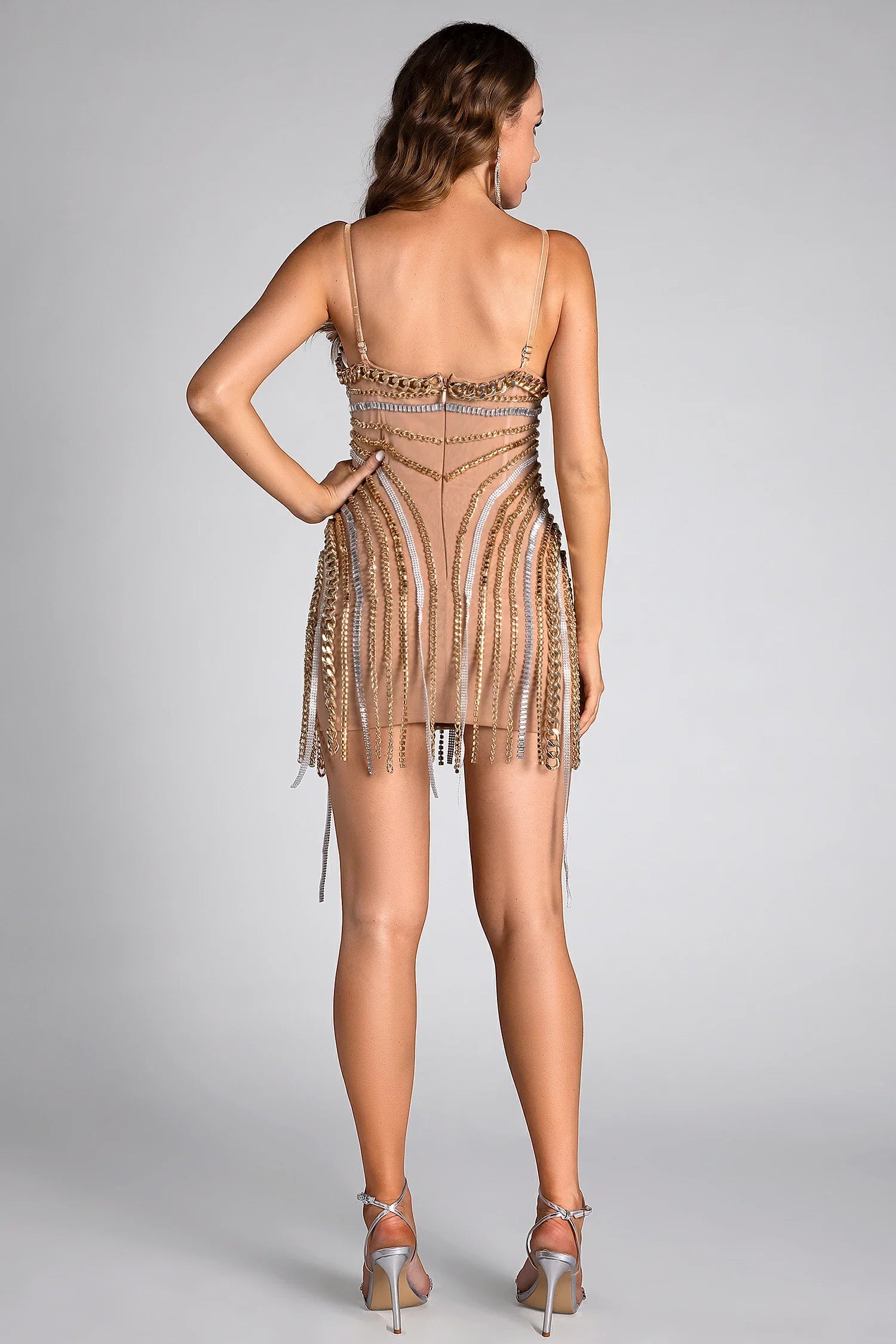 Victoria Concert Rhinestone Fringe Mini Dress sneakershuborg