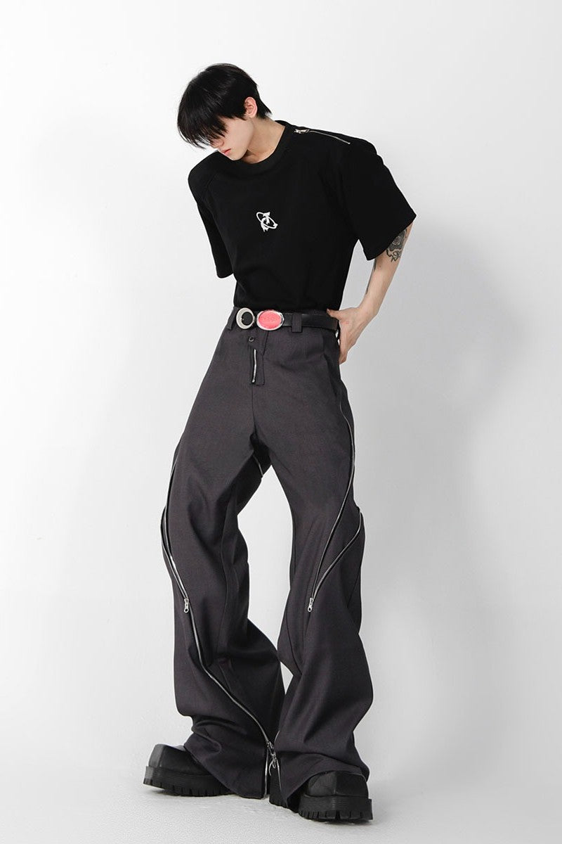 Zipper Slit Trousers - sneakershuborg