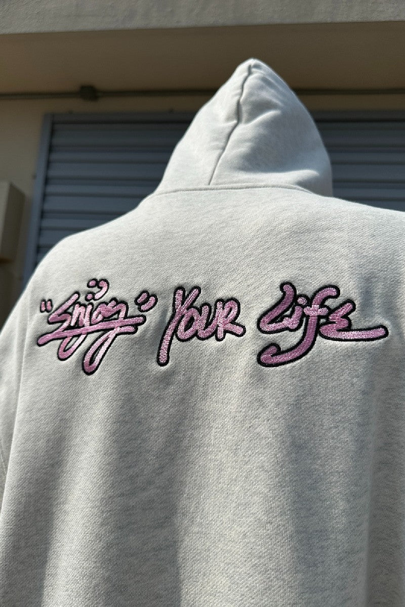 Zip-Up Hoodie With Enjoy Your Life Print - sneakershuborg