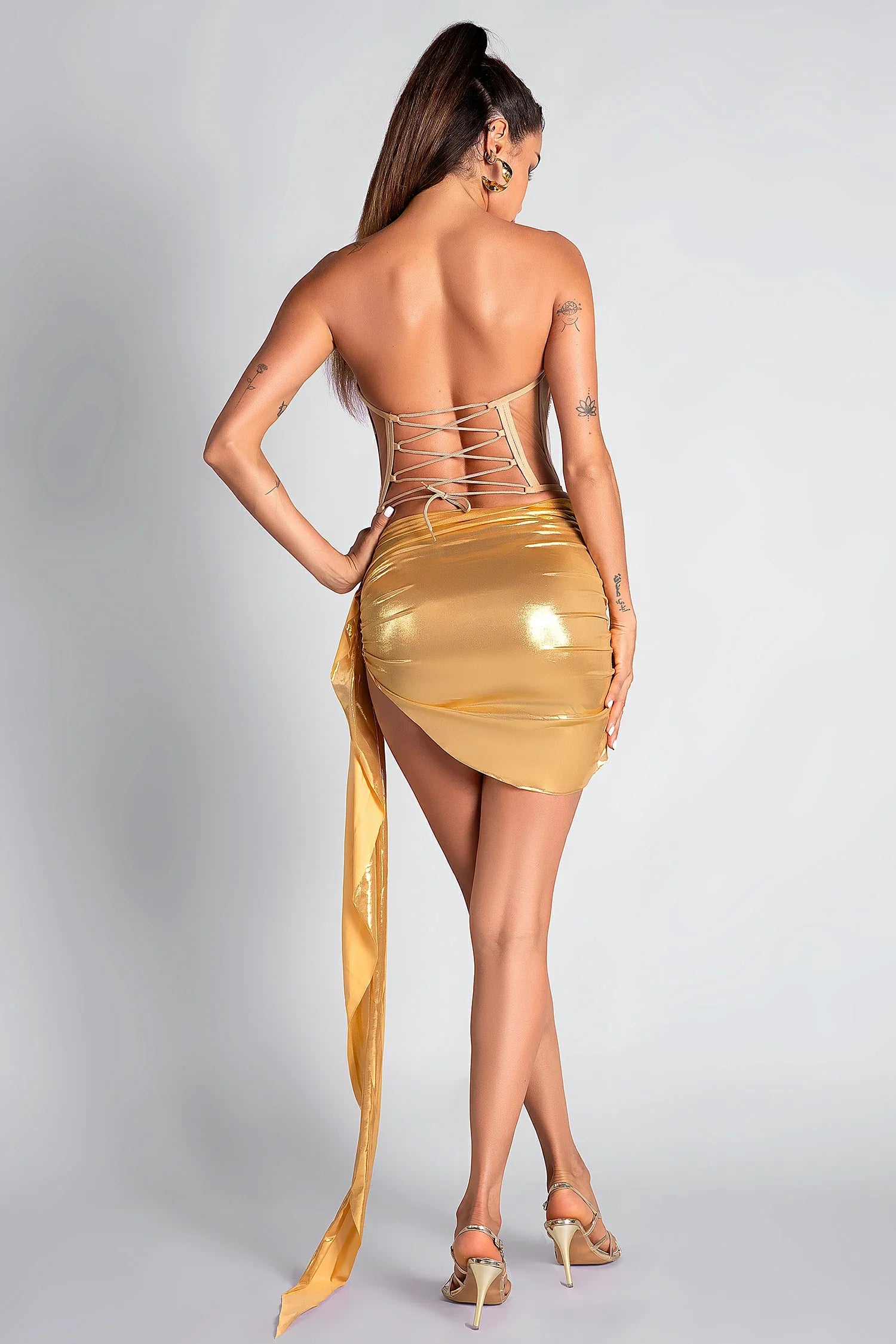 Selene Gold Corset Metallic 2 Piece Set sneakershuborg