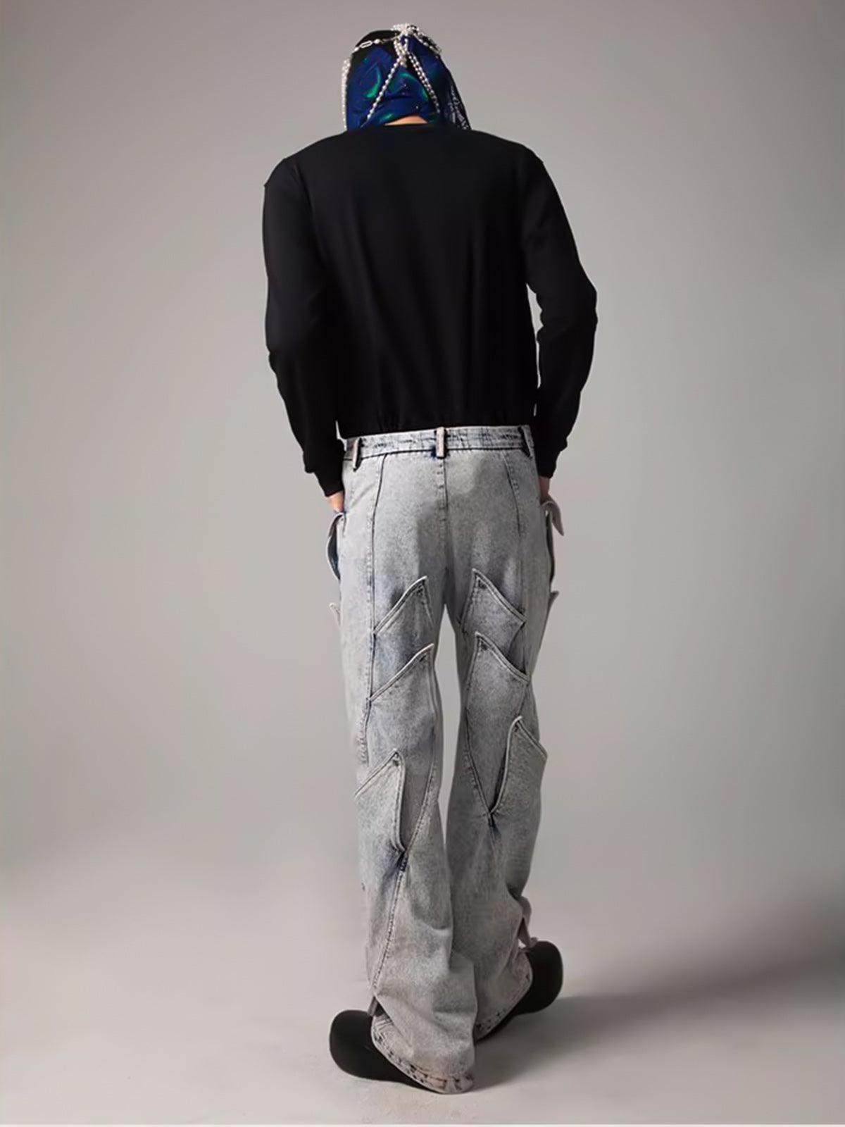 Sneakerhub High Street Deconstructed Washed Jeans - sneakershuborg