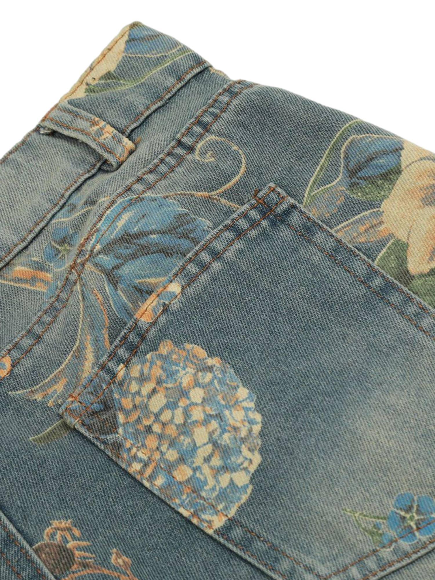 Sneakerhub Street Washed Floral Baggy Jeans - sneakershuborg