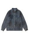 Sneakerhub Hip-hop Beaded Washed Denim Jacket - sneakershuborg