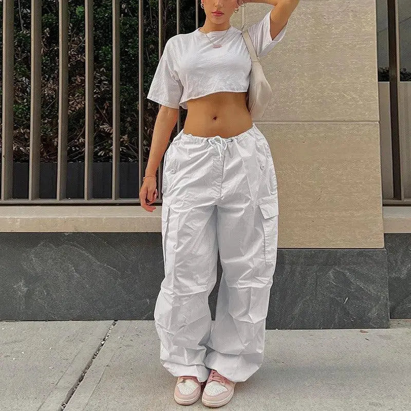 Street Overalls Fashion Casual Low Waist Cargo Pants - sneakershuborg