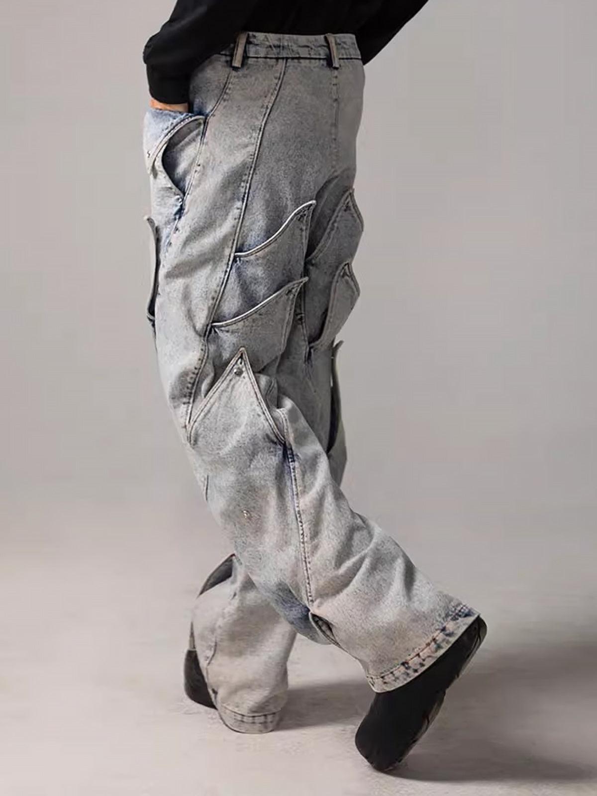 Sneakerhub High Street Deconstructed Washed Jeans - sneakershuborg