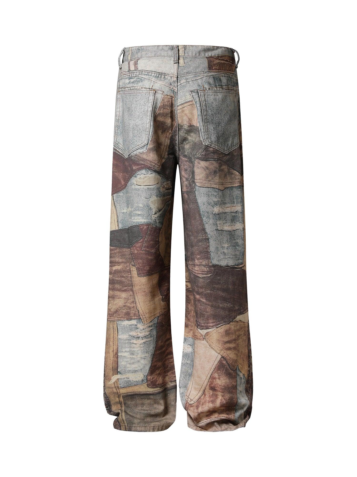 Sneakerhub High Street Distressed Washed Printed Jeans - sneakershuborg