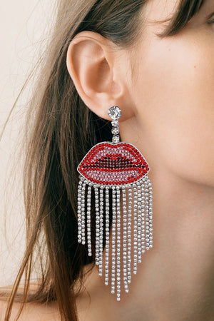 Annalyssia Lips Fringe Diamond Earrings sneakershuborg