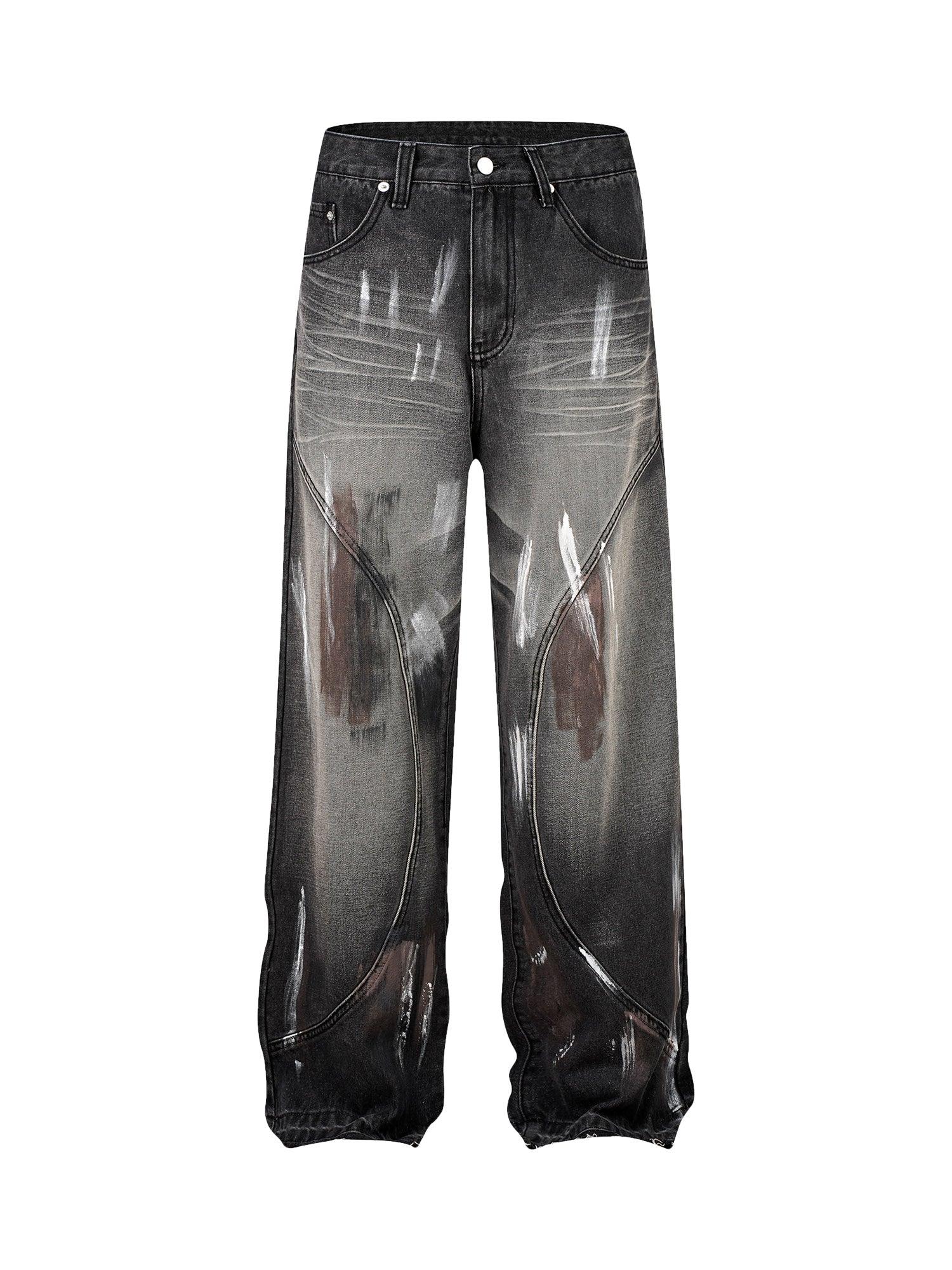 Sneakerhub High Street Hip Hop Distressed Washed Jeans - sneakershuborg