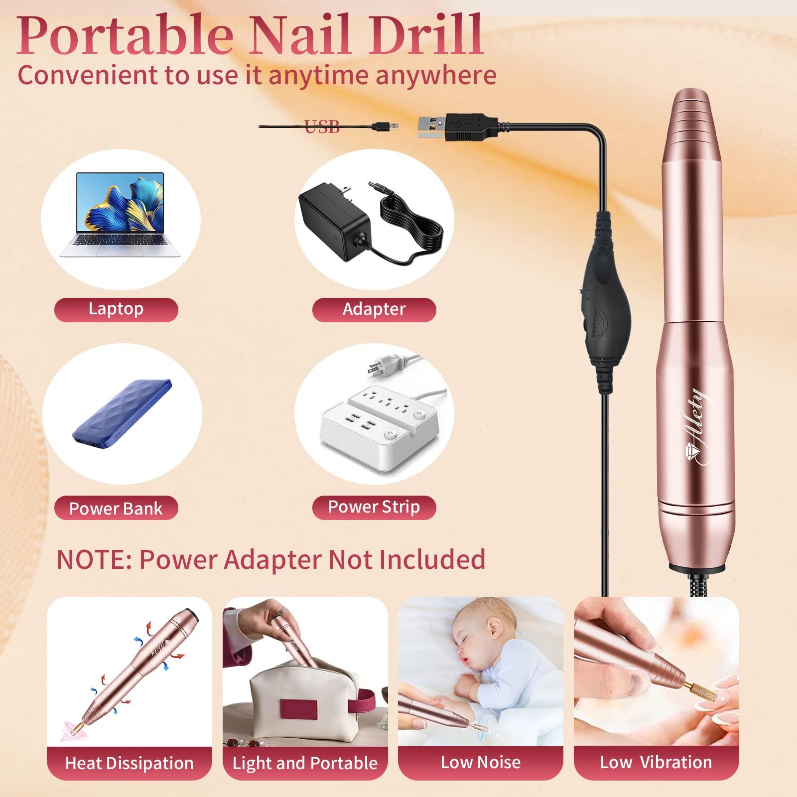 Professional Nail Drill Machine Efile Manicure Pedicure Tools with Gold Nail Drill Bits for Home Salon Use amazon