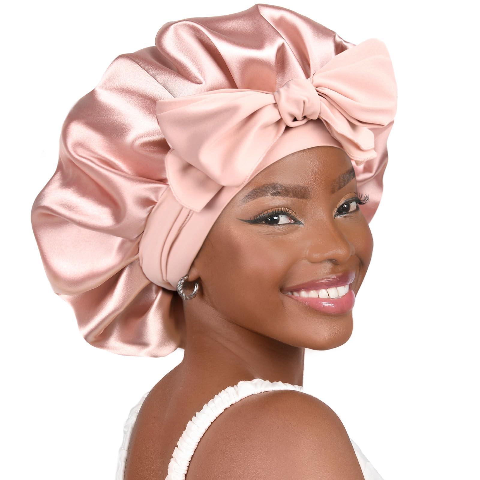 Satin Bonnet Silk Bonnet for Sleeping Double Layer Satin Lined Hair Bonnet amazon