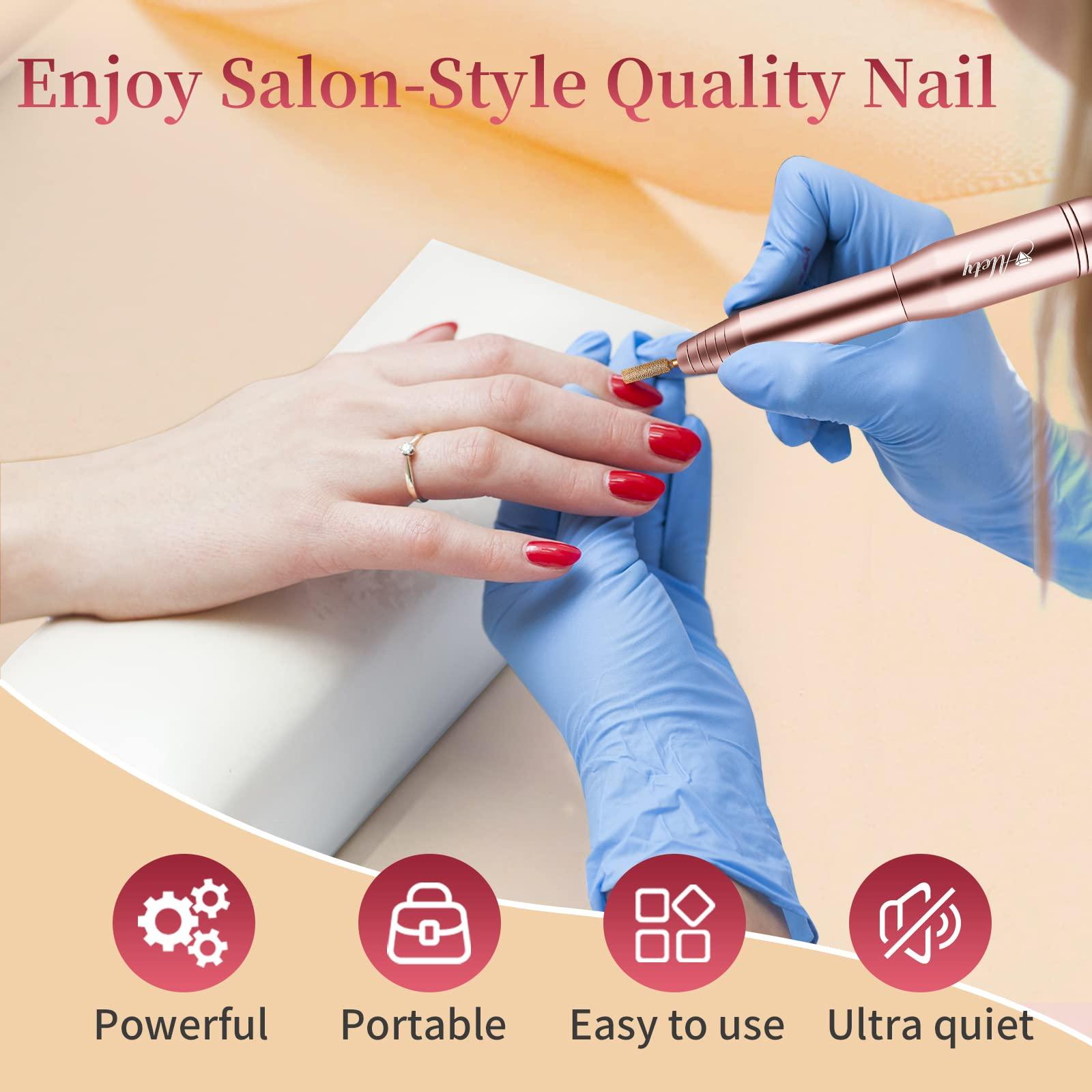 Professional Nail Drill Machine Efile Manicure Pedicure Tools with Gold Nail Drill Bits for Home Salon Use amazon