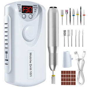 Portable & Low Noise for Acrylic Nails Gel Polishing Removing, Bits Kit for Manicure Salon Home Use amazon