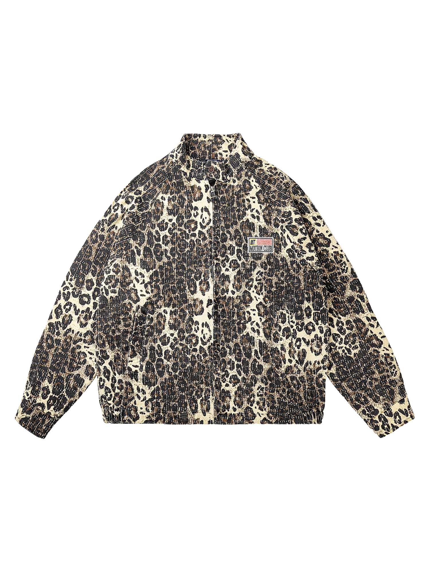 Sneakerhub Retro Leopard Printed Denim Jacket - sneakershuborg