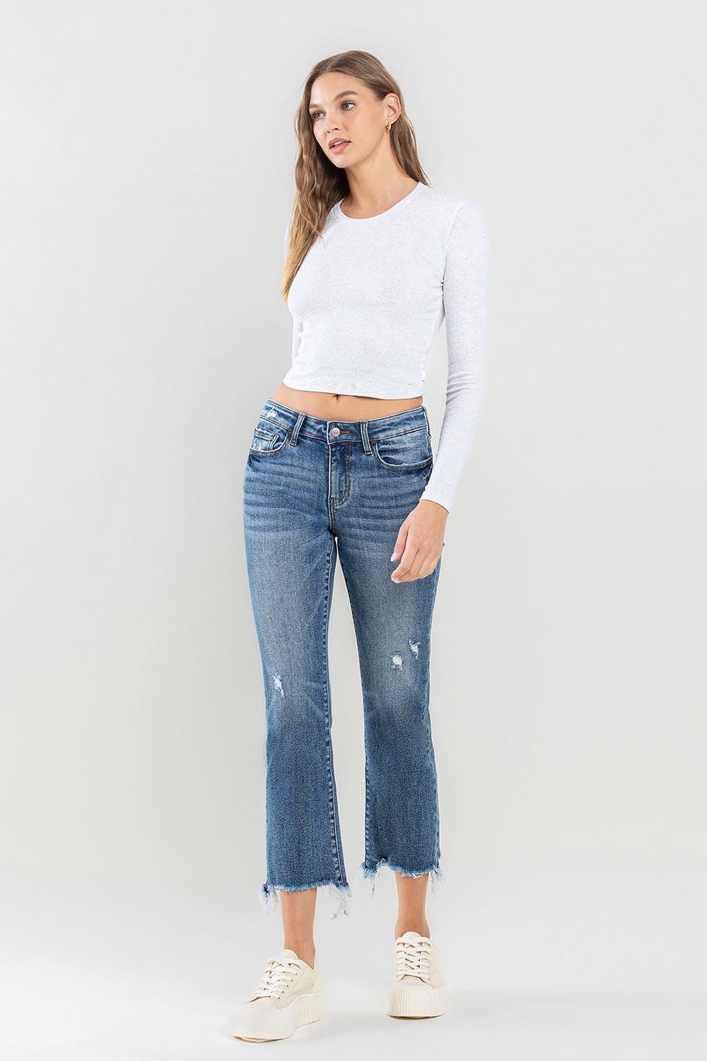 Lovervet Mid Rise Frayed Hem Jeans - sneakershuborg