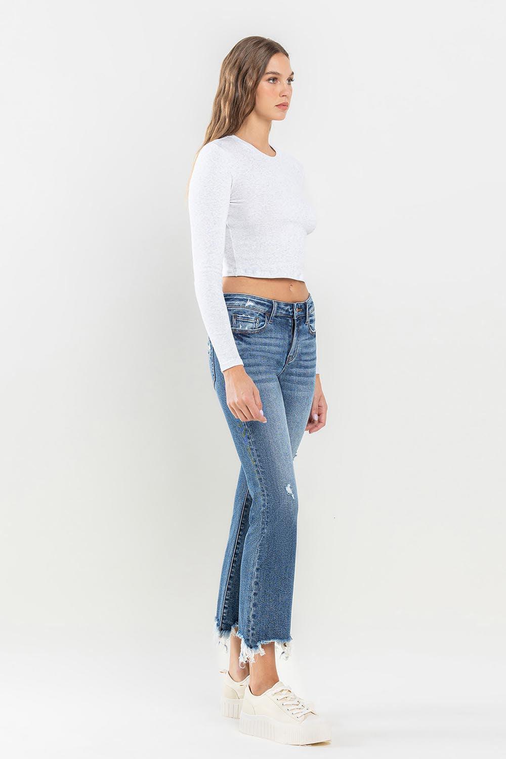 Lovervet Mid Rise Frayed Hem Jeans - sneakershuborg