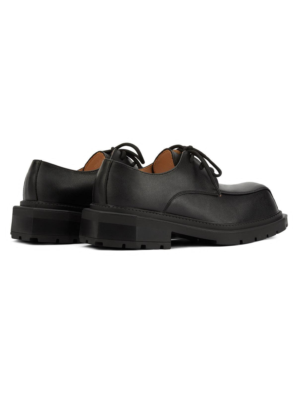 Black Square Toe Leather Shoes - 2119 - sneakershuborg