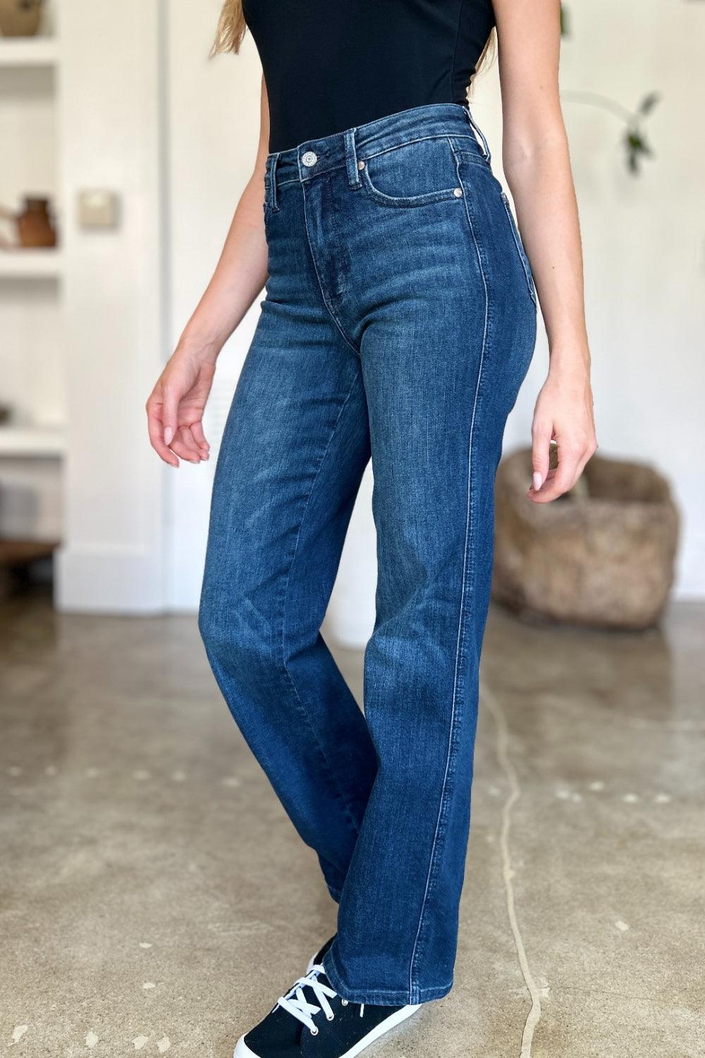 Judy Blue Full Size Tummy Control Straight Jeans - sneakershuborg