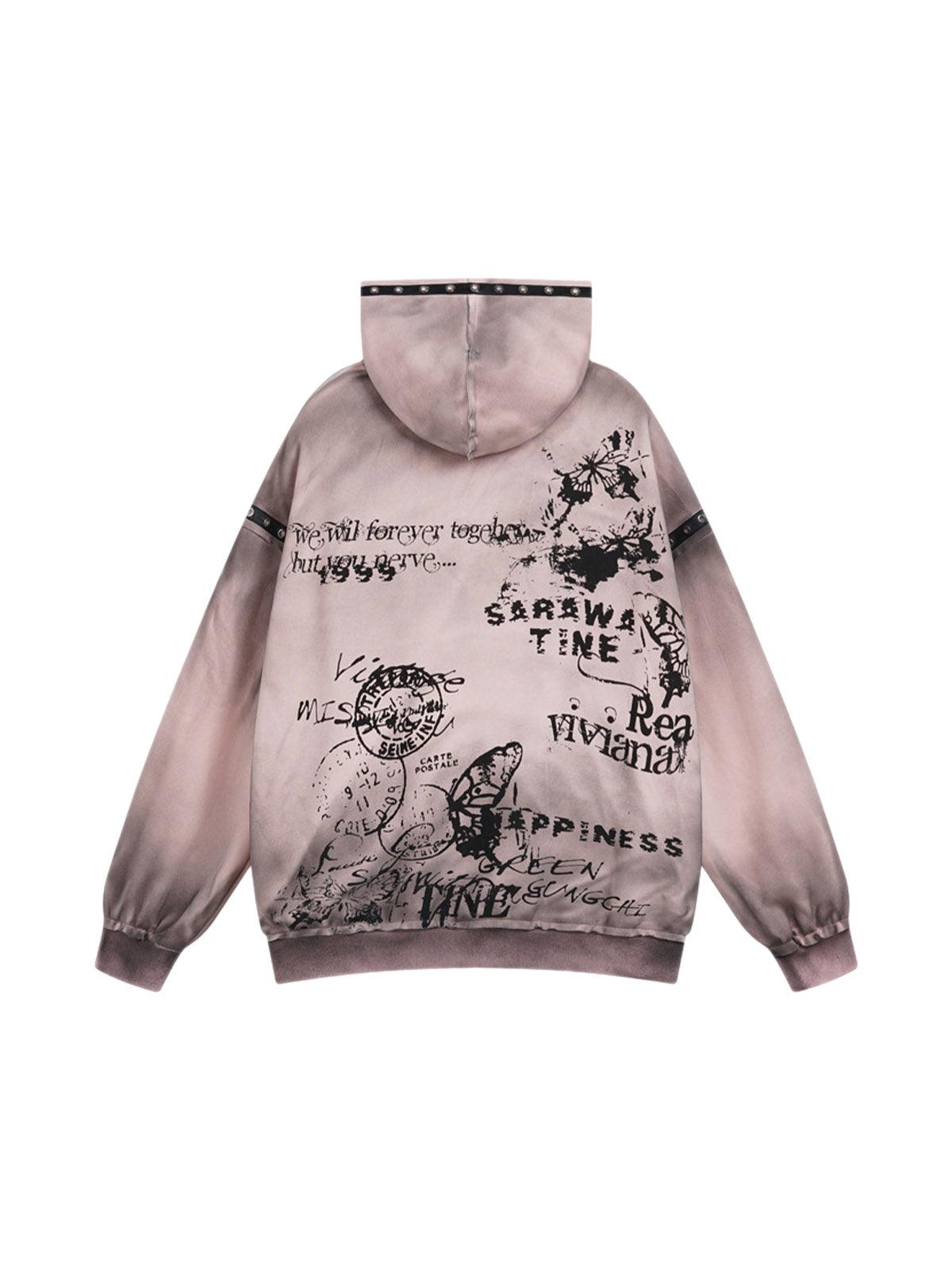 Sneakerhub Vintage Dirty Graffiti Hooded Jacket - sneakershuborg