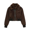 Fashionable solid color lapel loose double-sided jacket jacket eprolo