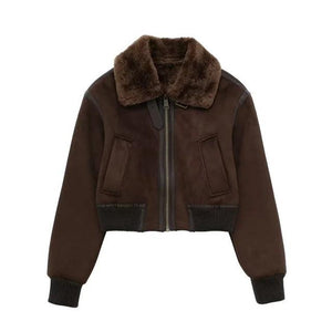 Fashionable solid color lapel loose double-sided jacket jacket eprolo