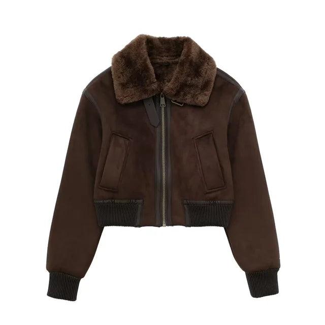 Fashionable solid color lapel loose double-sided jacket jacket eprolo