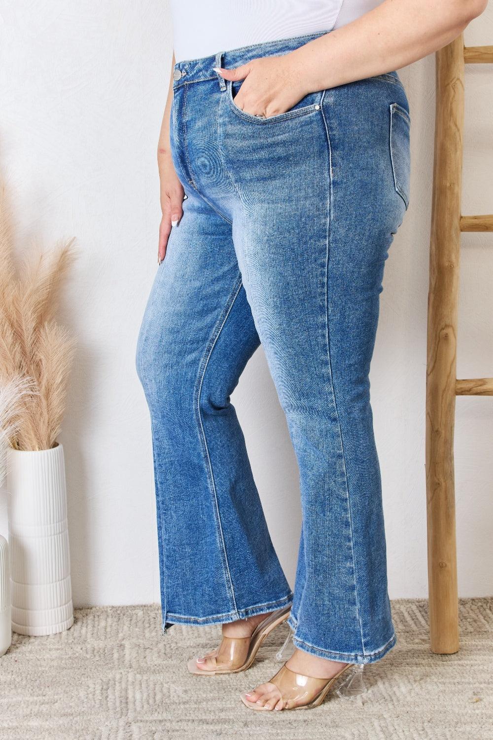 RISEN Full Size High Rise Ankle Flare Jeans - sneakershuborg