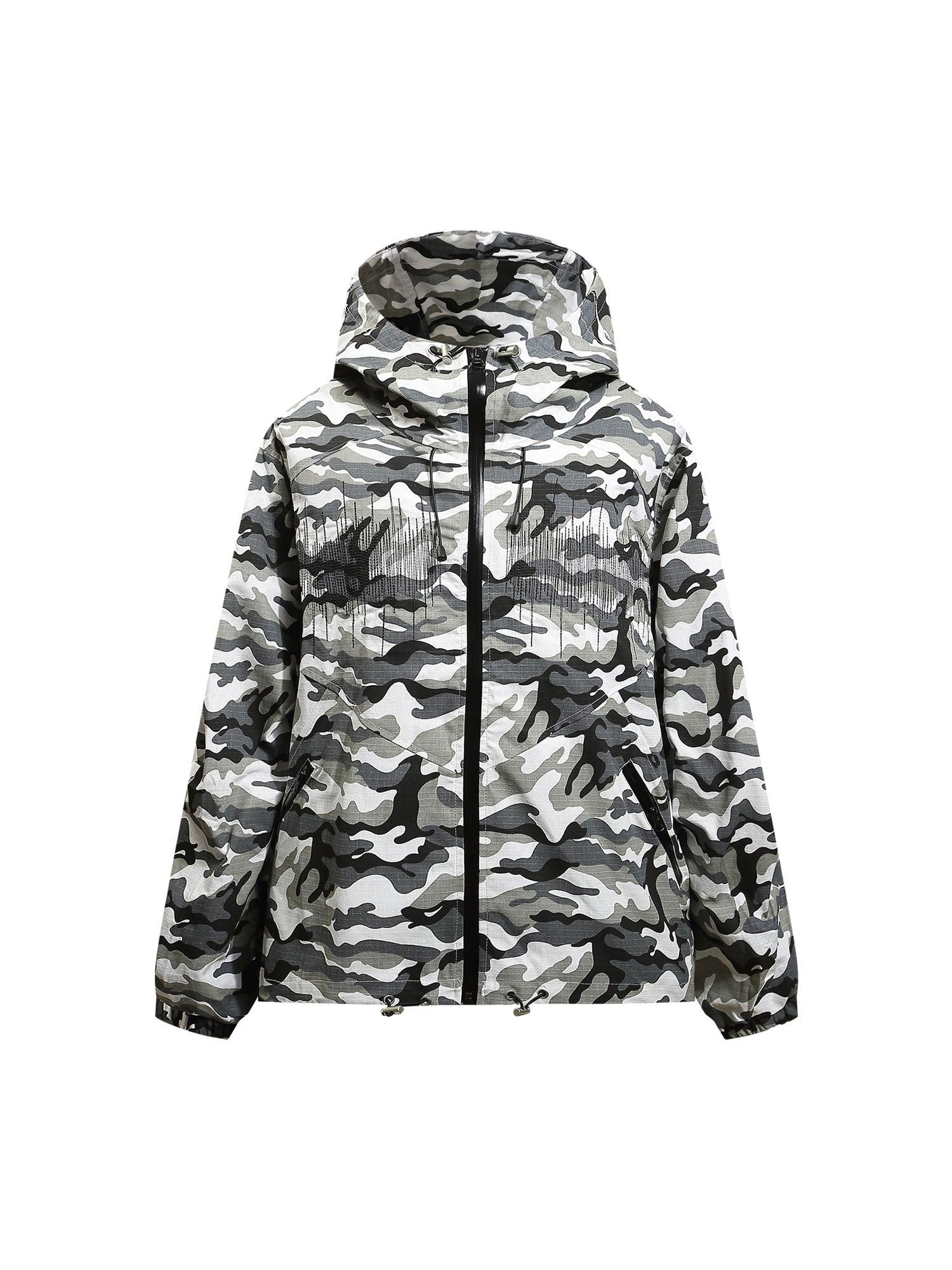 Sneakerhub Hip-hop Snow Camouflage Embroidery Jacket - sneakershuborg