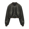 Woman Zipper Leather Jackets Perfecto Leather New In Outerwears Aviator Woman Y2K High Street Long Sleeve eprolo