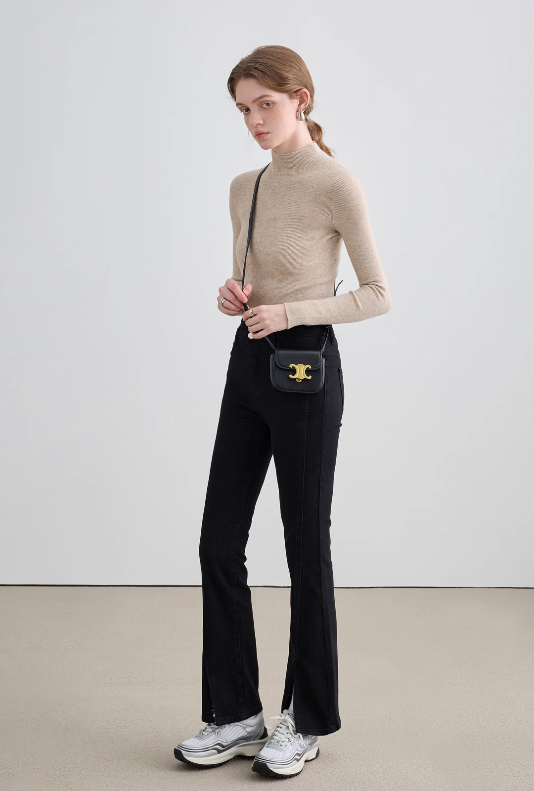 Wool Mock Neck Knit Top - sneakershuborg