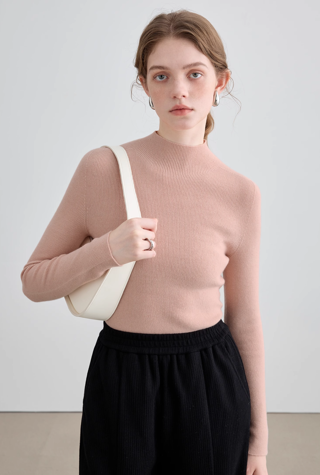 Wool Mock Neck Knit Top - sneakershuborg