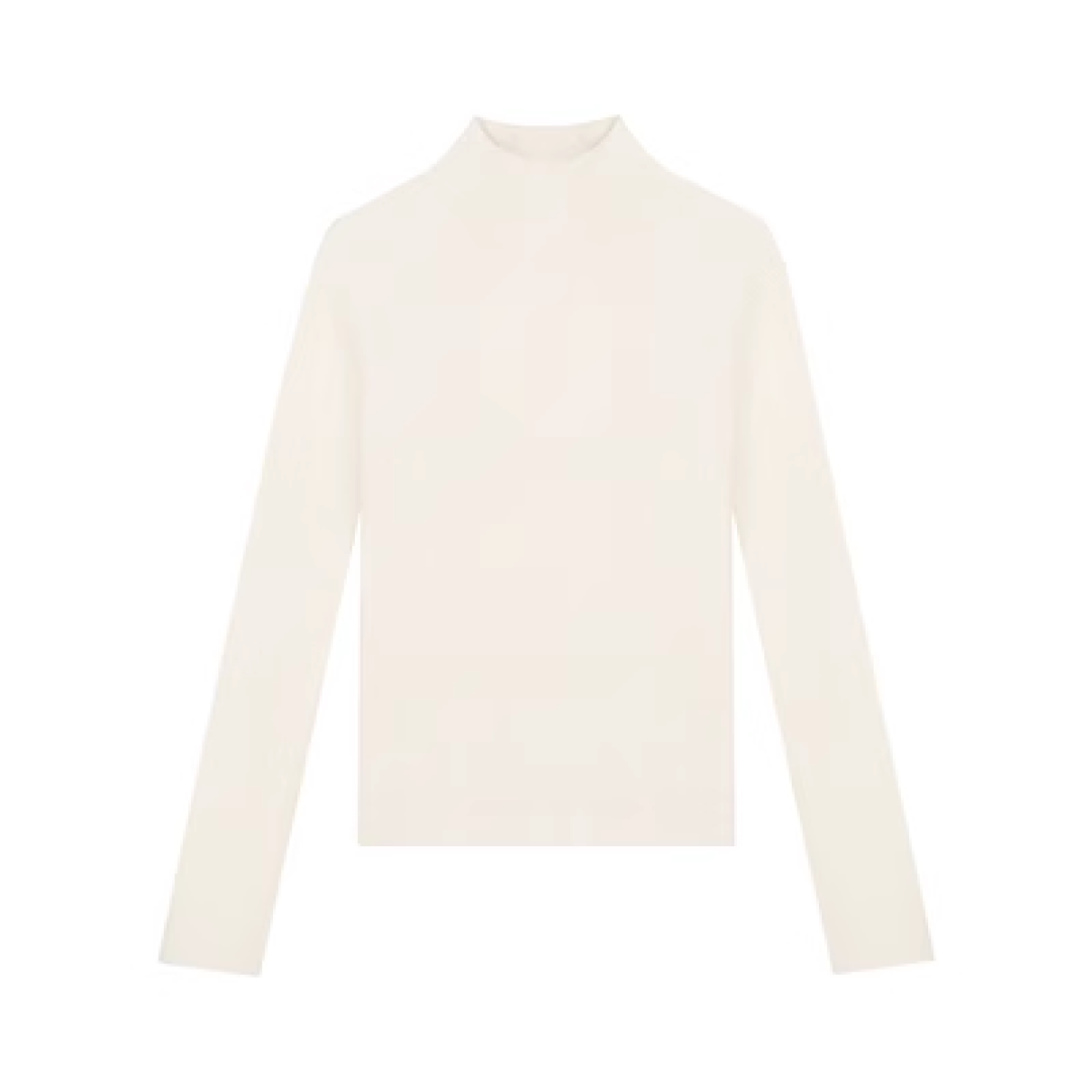 Wool Mock Neck Knit Top - sneakershuborg