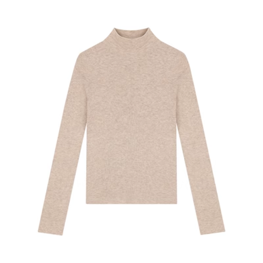 Wool Mock Neck Knit Top - sneakershuborg