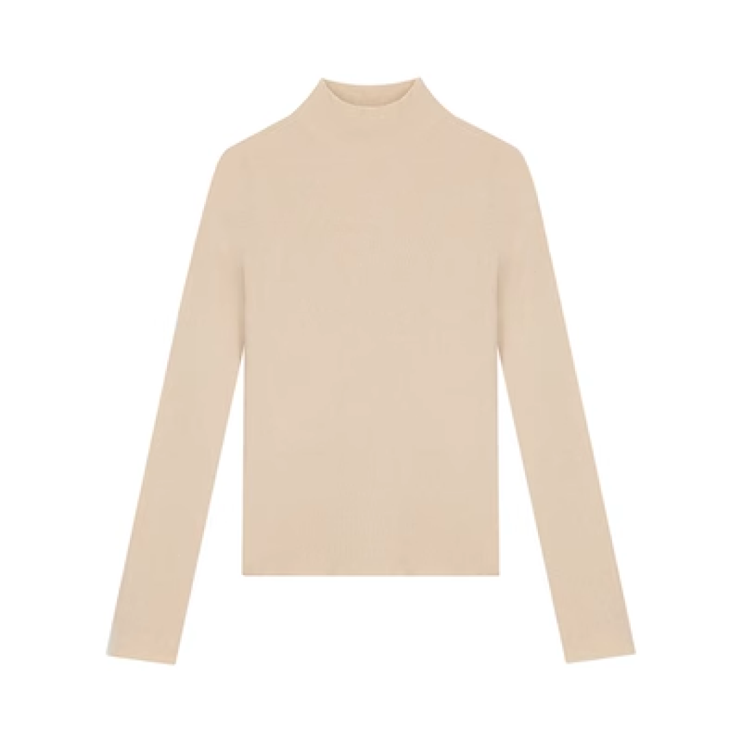 Wool Mock Neck Knit Top - sneakershuborg