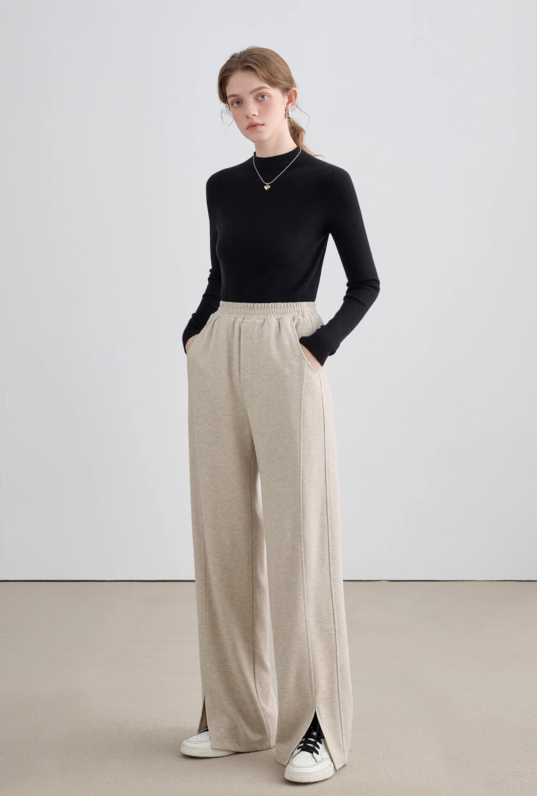 Wool Mock Neck Knit Top - sneakershuborg