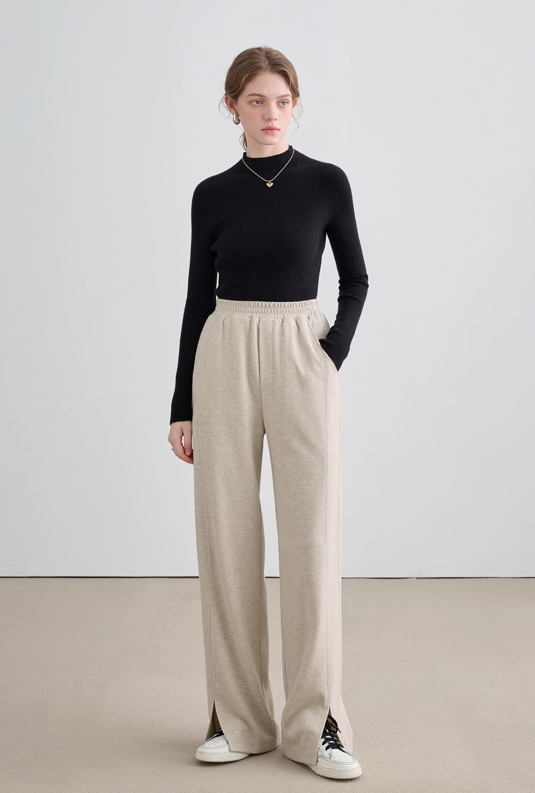 Wool Mock Neck Knit Top - sneakershuborg