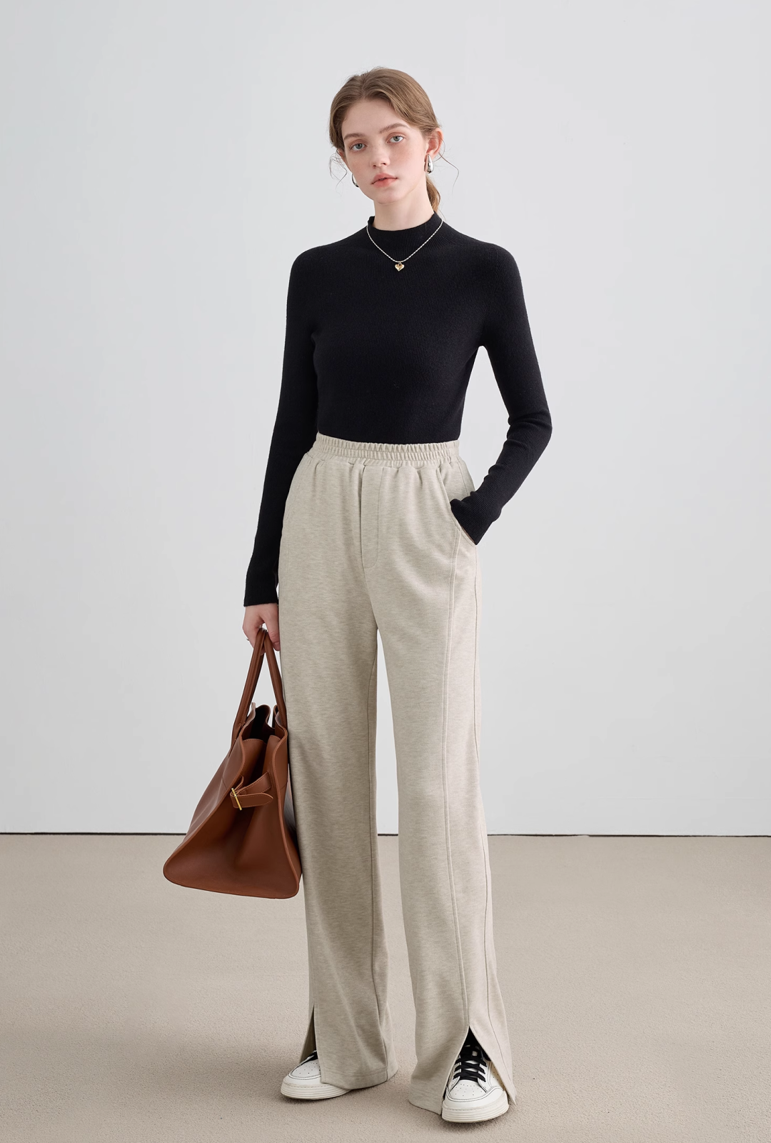 Wool Mock Neck Knit Top - sneakershuborg