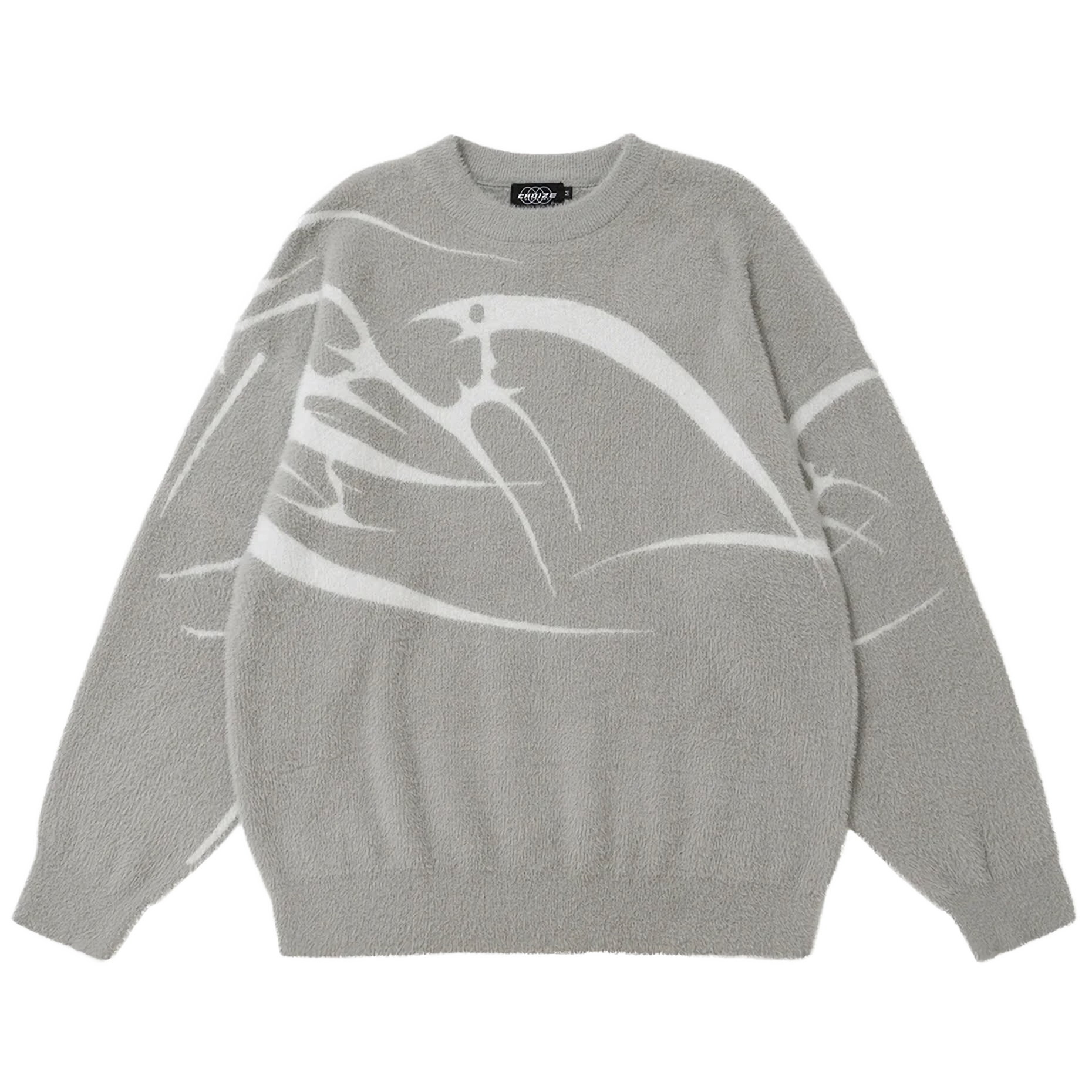 Abstract Bird Fleece Sweater sneakershuborg