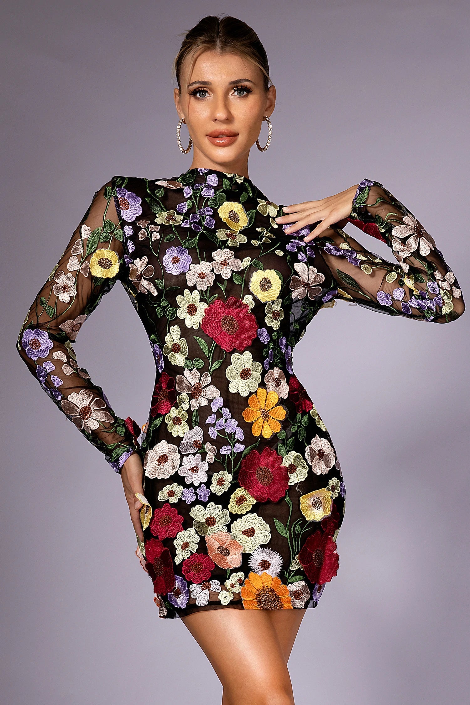 Adele 3D Floral Mesh Dress sneakershuborg