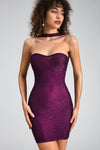 Stephanos Tube Diamond Mini Dress In Purple sneakershuborg