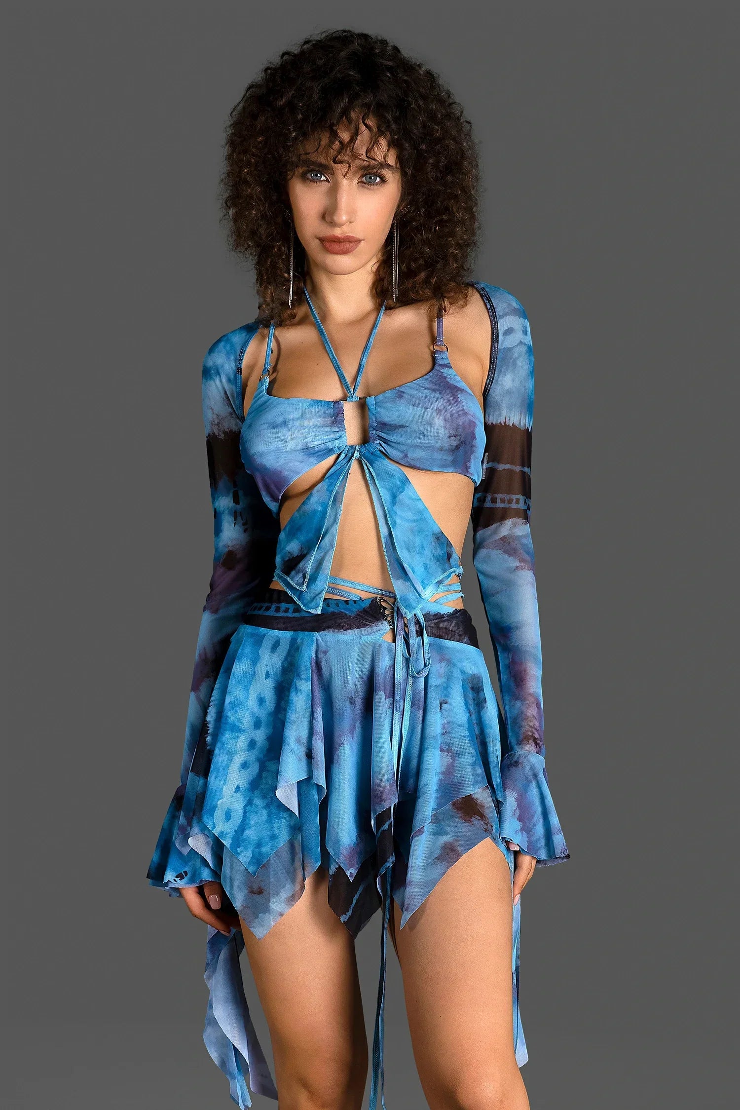 Tana Butterfly Embellished 3 Piece Dress Set In Blue sneakershuborg