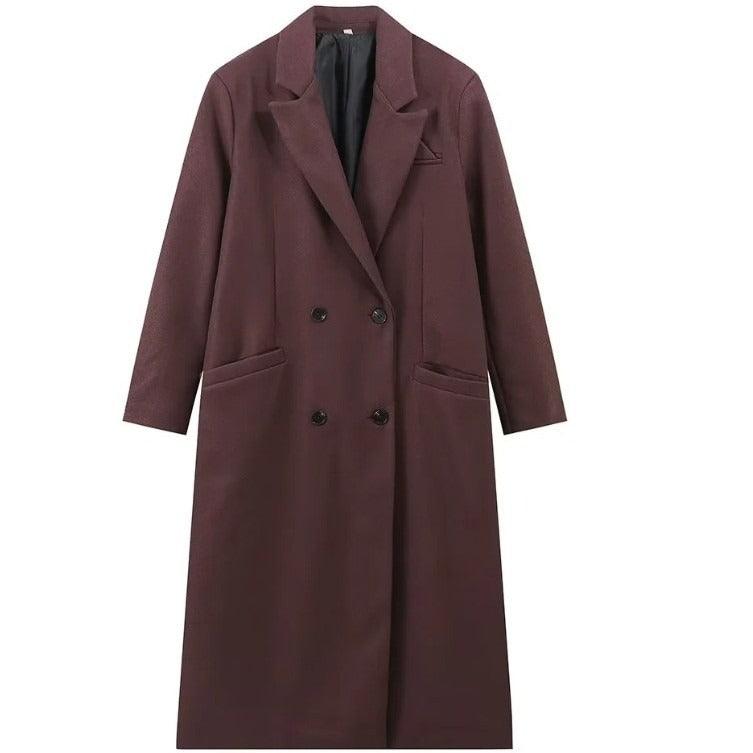 Double row padded shoulder lapel coat eprolo