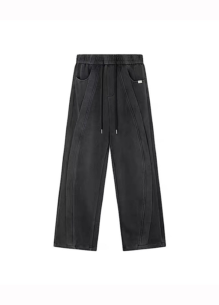 Wide-Leg Washed Drawstring Pants - sneakershuborg