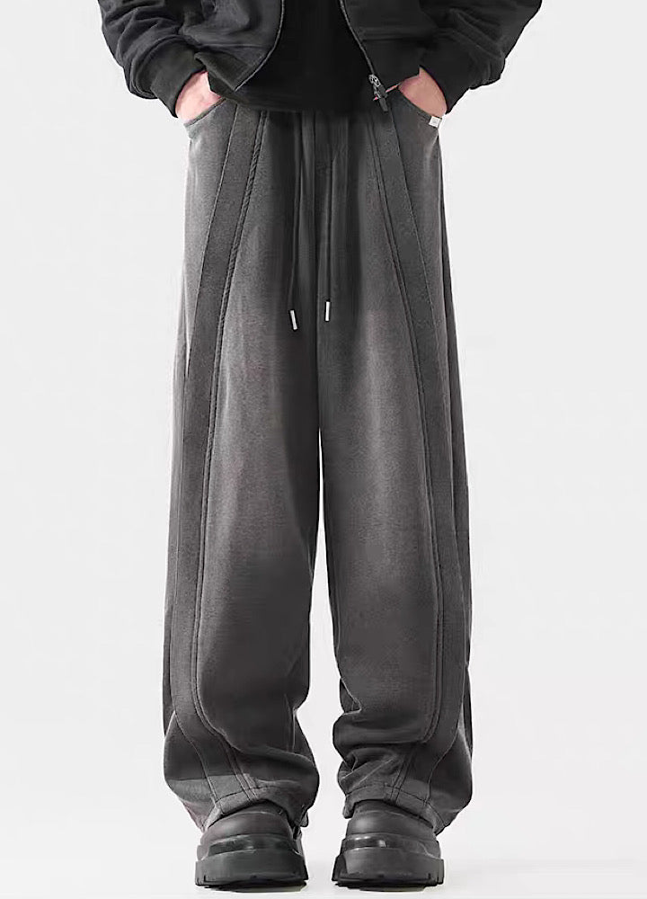 Wide-Leg Washed Drawstring Pants - sneakershuborg