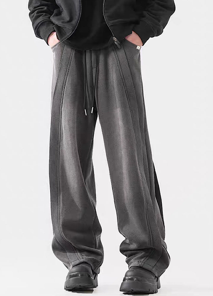 Wide-Leg Washed Drawstring Pants - sneakershuborg