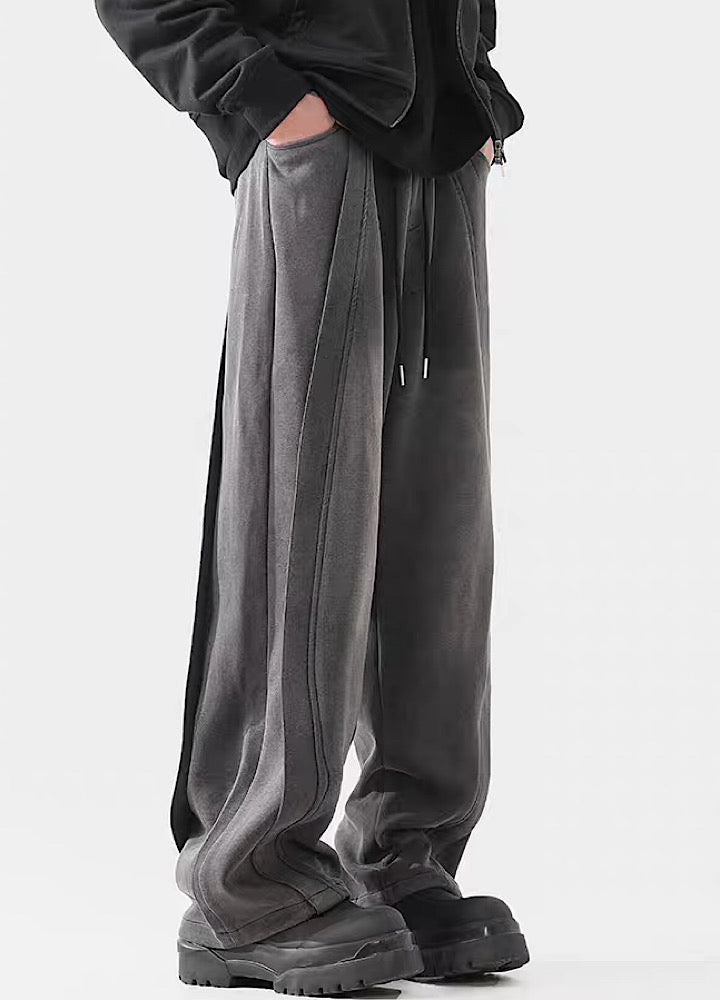 Wide-Leg Washed Drawstring Pants - sneakershuborg